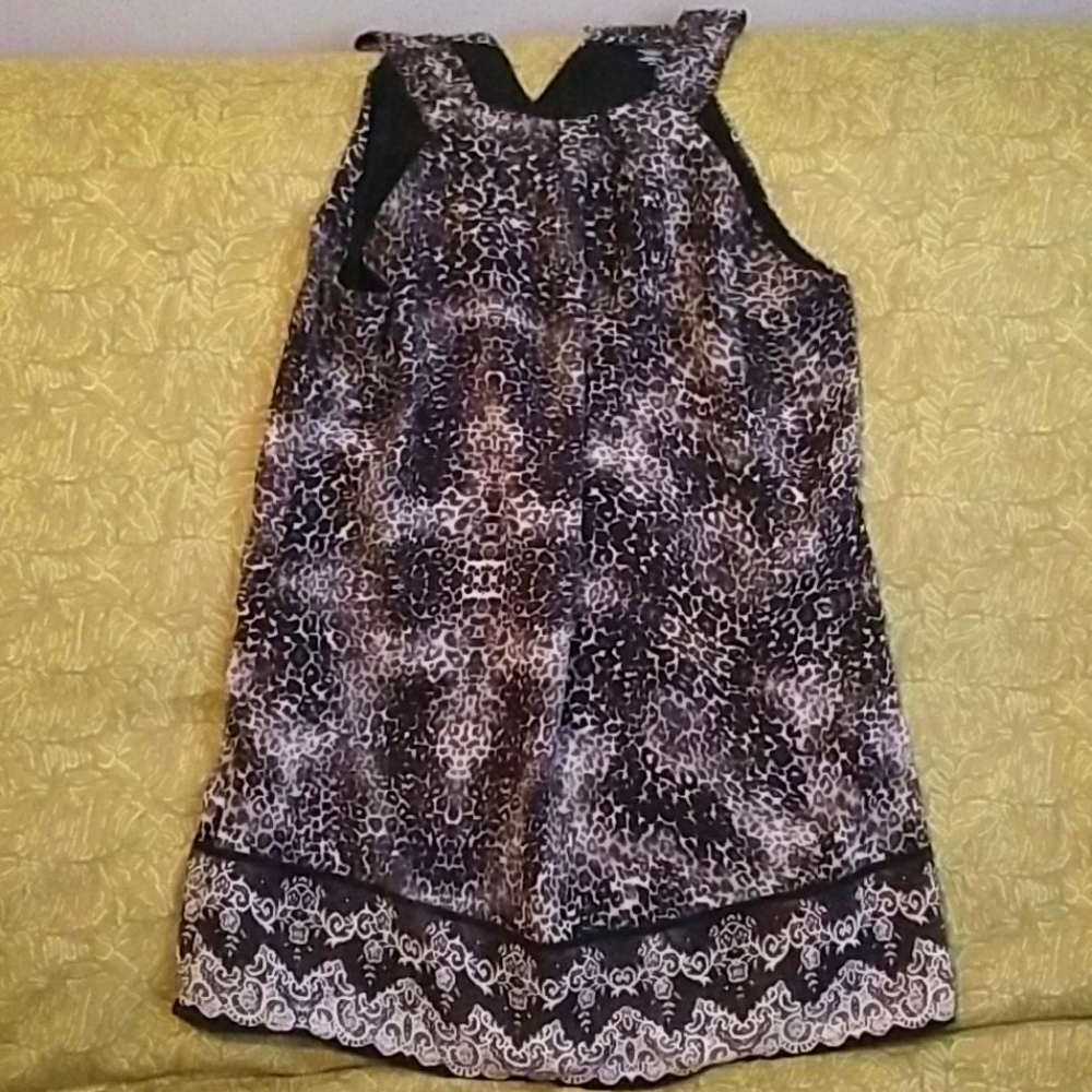Apostrophe Black & White Halter Blouse